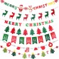 Christmas Day Banner Pull Flag Decoration Hanging Flag Letter Bunting Pull Flower Christmas Party Decoration Supplies