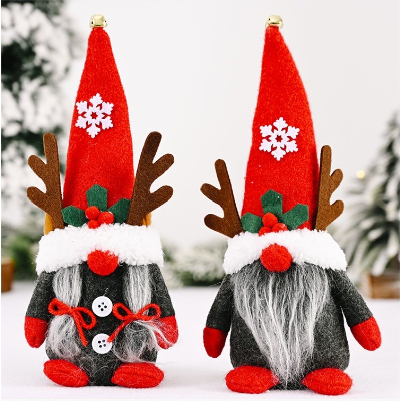 Christmas Ornaments Antler Faceless Creative Gnome Doll Plush Standing Table Christmas Decoration Supplies Christmas Ornaments Antler Faceless Creative Gnome Doll Plush Standing Table Christmas Decoration Supplies