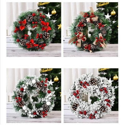 Christmas Wreath Pine cone Red Berry Garland Hanging Ornaments Front Door Wall Merry Christmas 