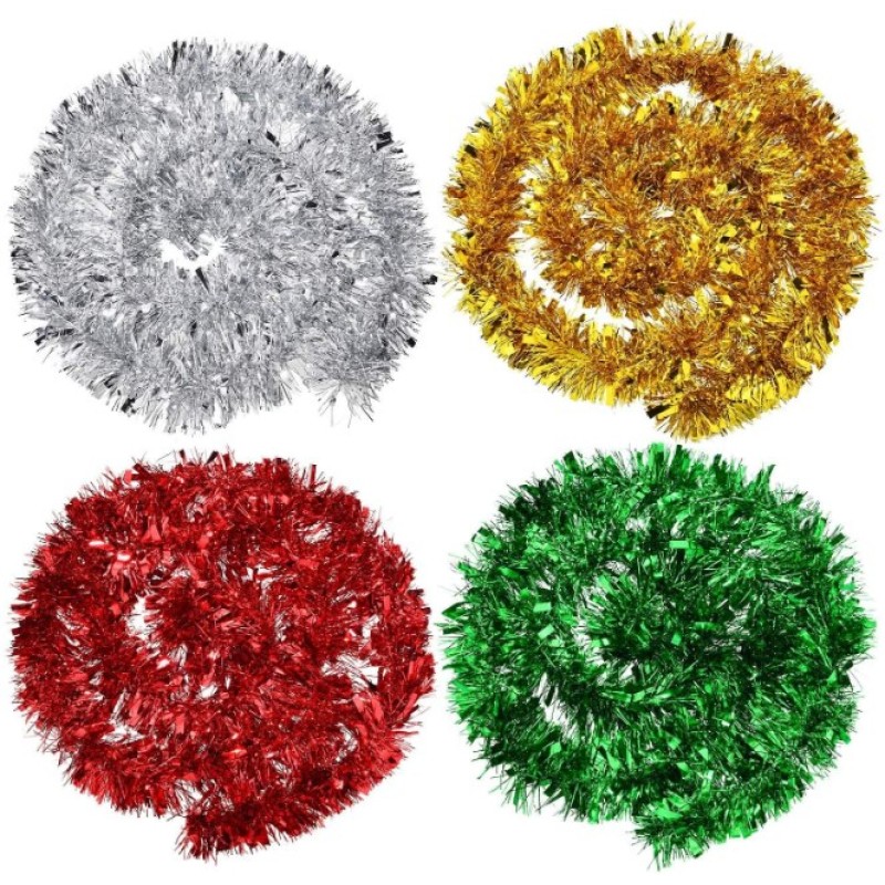 gold silver red green Christmas Tinsel metal garland shiny Christmas tree decoration for birthday Christmas party decor supplies gold silver red green Christmas Tinsel metal garland shiny Christmas tree decoration for birthday Christmas party decor supplies