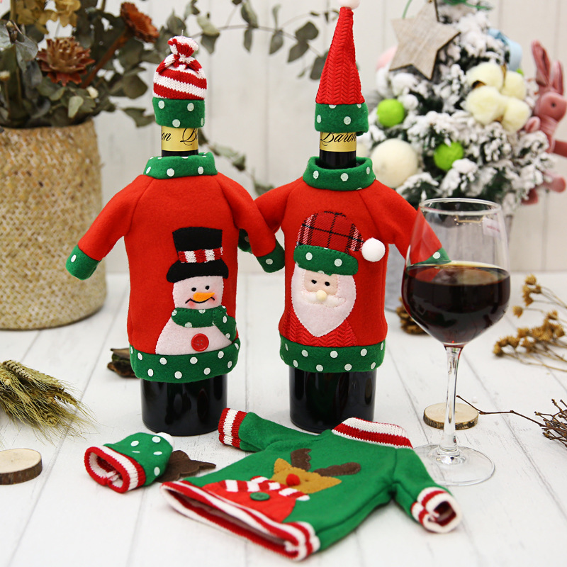 New year's merry Christmas decor wine bottle decoration cover bag holiday christmas gifts christmas decoration supplies New year's merry Christmas decor wine bottle decoration cover bag holiday christmas gifts christmas decoration supplies