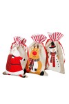 Newest Santa Linen Drawstring Candy Bags Xmas Jute Gift Bags Christmas Decoration Supplies
