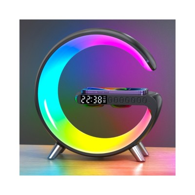 Selling Product 15W Alarm Clock  BT Speaker Wireless  Charger LED Digital With  App  Control