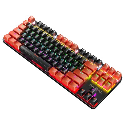 popular bajeal k200 87-key RGB keyboard wired  waterproof blue axis gaming mechanical keyboard