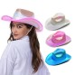 Light Up Holographic Led Flashing Hats Wholesale Western Styles Pink Red White And Blue Women Wool Cowboy Hat With Lights
