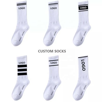 OEM moq fast sample oem custom logo crew socks Men Running Sport Socks, Cycle Athletic Custom Logo Basketball Socks