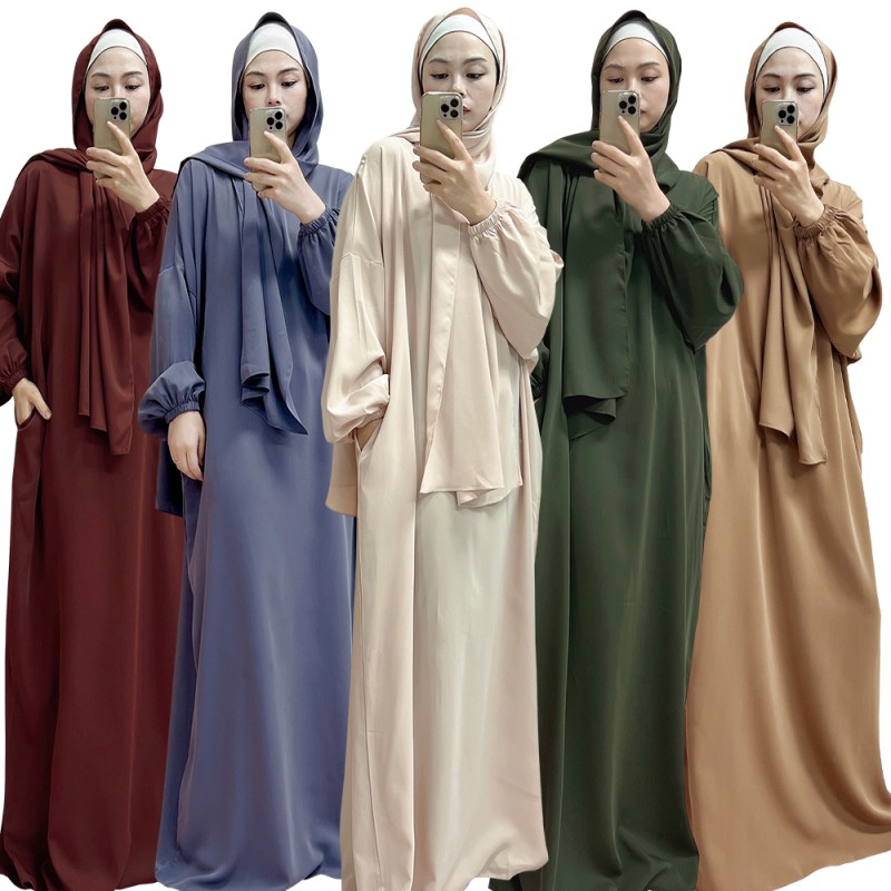 Ramadan Hoodie Abaya Muslim Long Prayer Dress Plain Attached Scarf Loose Jilbab Hijab Dresses Ramadan Hoodie Abaya Muslim Long Prayer Dress Plain Attached Scarf Loose Jilbab Hijab Dresses