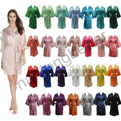 RTS Luxury 133 Colors  Women Bride Bridesmaid Satin Robe Wedding Party Morning Dress