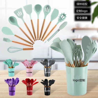 Pieces Silicone Kitchen Accessories Cooking Cookware Set Kitchenware Cocina Silicone Kitchen Utensils With Wooden Handles