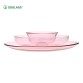 Clear glassware small round shape tempered glass dinner serving plate daily used kitchenware in home