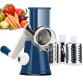 Kitchen 3 In 1 Manual Drum Rotary Cheese Grater Round Mandoline Vegetable Cutter_Slicer_Chopper Safe Food Grinder