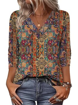 Zeagoo Women Long Sleeve Tops Dressy Casual V Neck Tshirts Basics Tee 2025 Fall Trendy Clothes