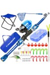 DaddyGoFish Kids Fishing Pole - Rod Reel Combo Tackle Box Starter Set - First Year Small Gear Kit for Boys Girls Toddler Youth Age Beginner Little Children