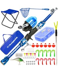 DaddyGoFish Kids Fishing Pole - Rod Reel Combo Tackle Box Starter Set - First Year Small Gear Kit for Boys Girls Toddler Youth Age Beginner Little Children