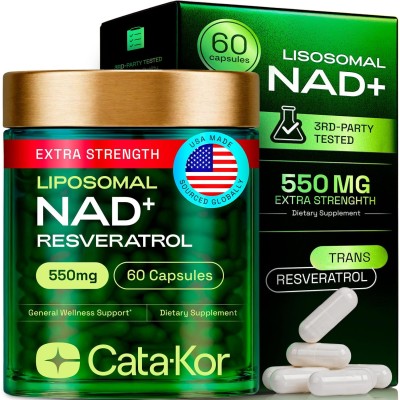 NMNH Supplement Alternative – Liposomal NAD+ Resveratrol – 30-Day Supply – Third-Party Tested – 60 Capsules – Advanced NAD+ Supplement