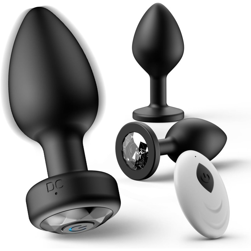 Anal Plug Sex Toys Vibrator – Silicone Butt Plugs Training Kit with Remote Control, 10 Vibration Modes, Prostate Massager for Adults – Black Anal Plug Sex Toys Vibrator – Silicone Butt Plugs Training Kit with Remote Control, 10 Vibration Modes, Prostate Massager for Adults – Black