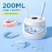 Dental Ultrasonic Retainer Cleaner Machine - Dental Cleaning Pod for Denture, Mouth Guard, Aligner, Night Guard, Braces, Toothbrush Heads, Jewelry, 45kHz Retainer Cleaner with Digital Timer & 200ML Dental Ultrasonic Retainer Cleaner Machine - Dental Cleaning Pod for Denture, Mouth Guard, Aligner, Night Guard, Braces, Toothbrush Heads, Jewelry, 45kHz Retainer Cleaner with Digital Timer & 200ML