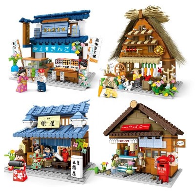 Sembo 601084-601087 Japanese Street View series compatible with  building blocks DIY fit legos