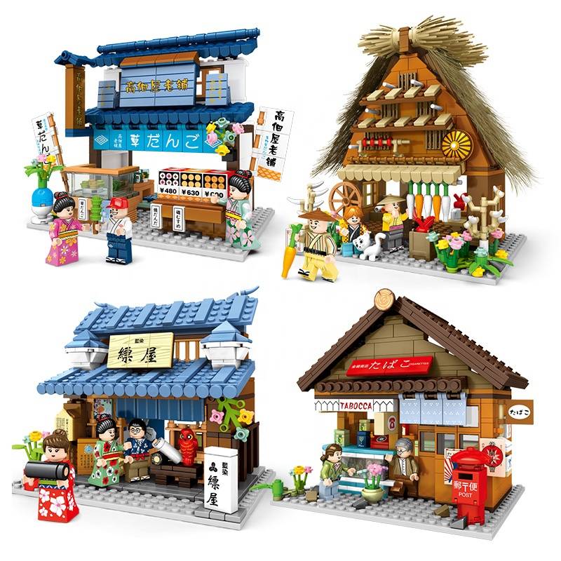 Sembo 601084-601087 Japanese Street View series compatible with building blocks DIY fit legos Sembo 601084-601087 Japanese Street View series compatible with building blocks DIY fit legos