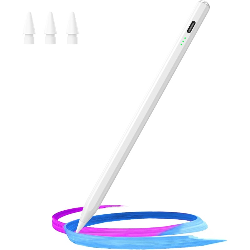 Stylus Pen for iPad(2018-2025)-13 Mins Fast Charge with Tilt Sensitivity & Palm Rejection for iPad 11/10/9/8/7/6th Gen, Air 7/6/5/4/3/M3/M2, Pro 13"/12.9"/11"/M4, Mini 7/6/5th,White Stylus Pen for iPad(2018-2025)-13 Mins Fast Charge with Tilt Sensitivity & Palm Rejection for iPad 11/10/9/8/7/6th Gen, Air 7/6/5/4/3/M3/M2, Pro 13"/12.9"/11"/M4, Mini 7/6/5th,White