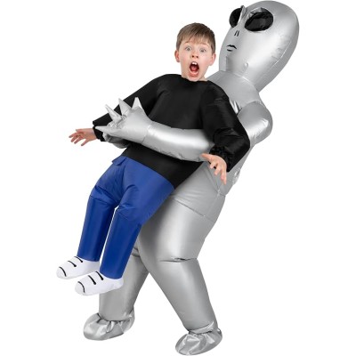 Morph Silver Kids Alien Costume, Alien Inflatable Costumes for Boys, Halloween Costumes for Kids, Boys Halloween