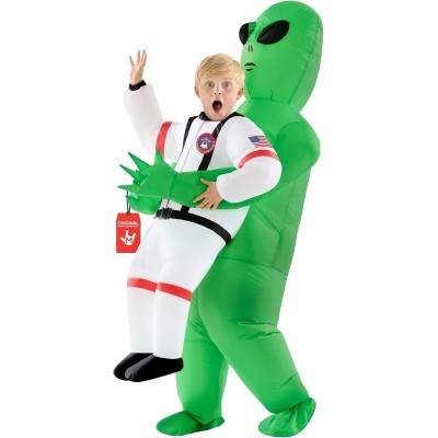Morph Kids Astronaut Inflatable Alien Costume, Blow Up Alien Outfit, Boys Halloween Costume, Halloween Costumes for Kids
