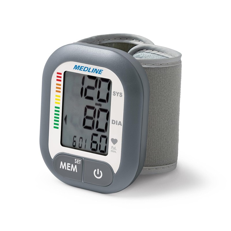 Medline Digital Wrist Blood Pressure Monitor, Wearable, Digital LCD Display, Stores Up To 60 Readings, Batteries Included Medline Digital Wrist Blood Pressure Monitor, Wearable, Digital LCD Display, Stores Up To 60 Readings, Batteries Included