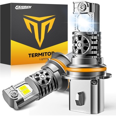 Latest 9007/HB5 Light Bulbs Hi/Low Beam, 33000LM 900% Super Brightness, 60000+ Hours Service Life, 6500K Cool White, 1:1 Halogen Size Replacement Fog Light Bulbs, Plug N Play, Pack of 2