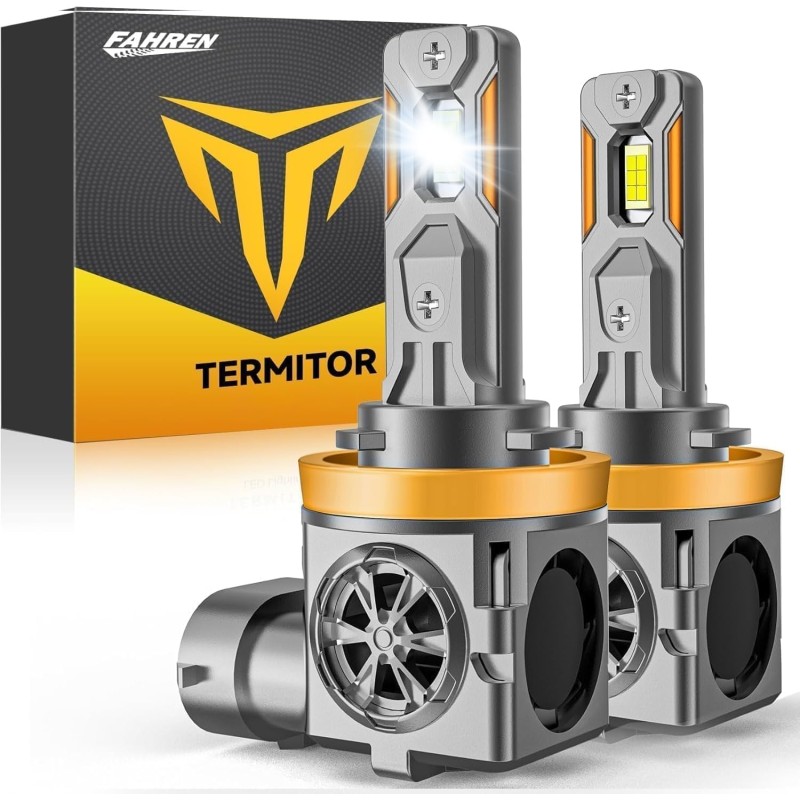 Brightest Upgraded H11/H9 LED Bulbs, Brightner, 60,000LM 10X 1:1 Halogen Size, 10-Year Extended Lifespan, 6500K Cool White, Canbus Ready, Plug and Play Drving Lights, Pack of 2 Brightest Upgraded H11/H9 LED Bulbs, Brightner, 60,000LM 10X 1:1 Halogen Size, 10-Year Extended Lifespan, 6500K Cool White, Canbus Ready, Plug and Play Drving Lights, Pack of 2